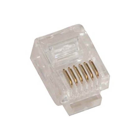 Bestlink Netware RJ12 (6P6C) Plug for Stranded Round Wire, 100pk 170305